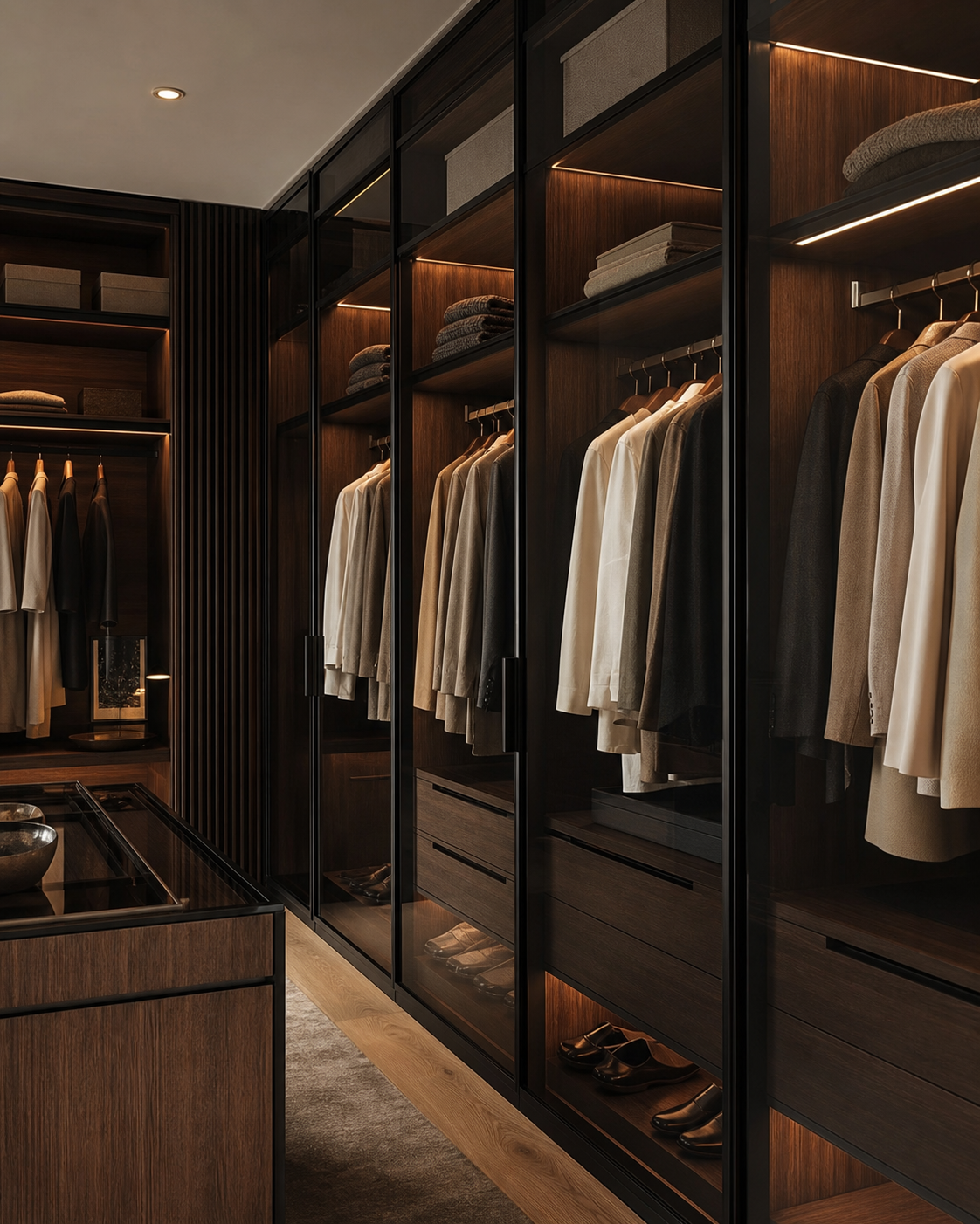 Closet de aluminio y madera