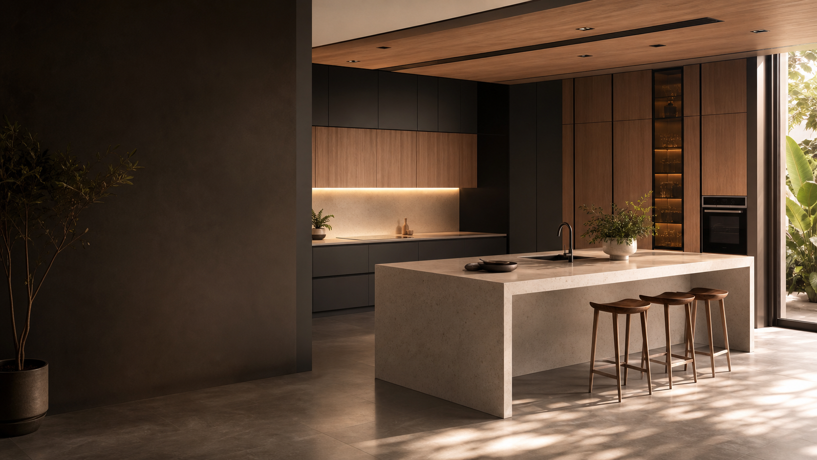 Cocina contemporánea de aluminio